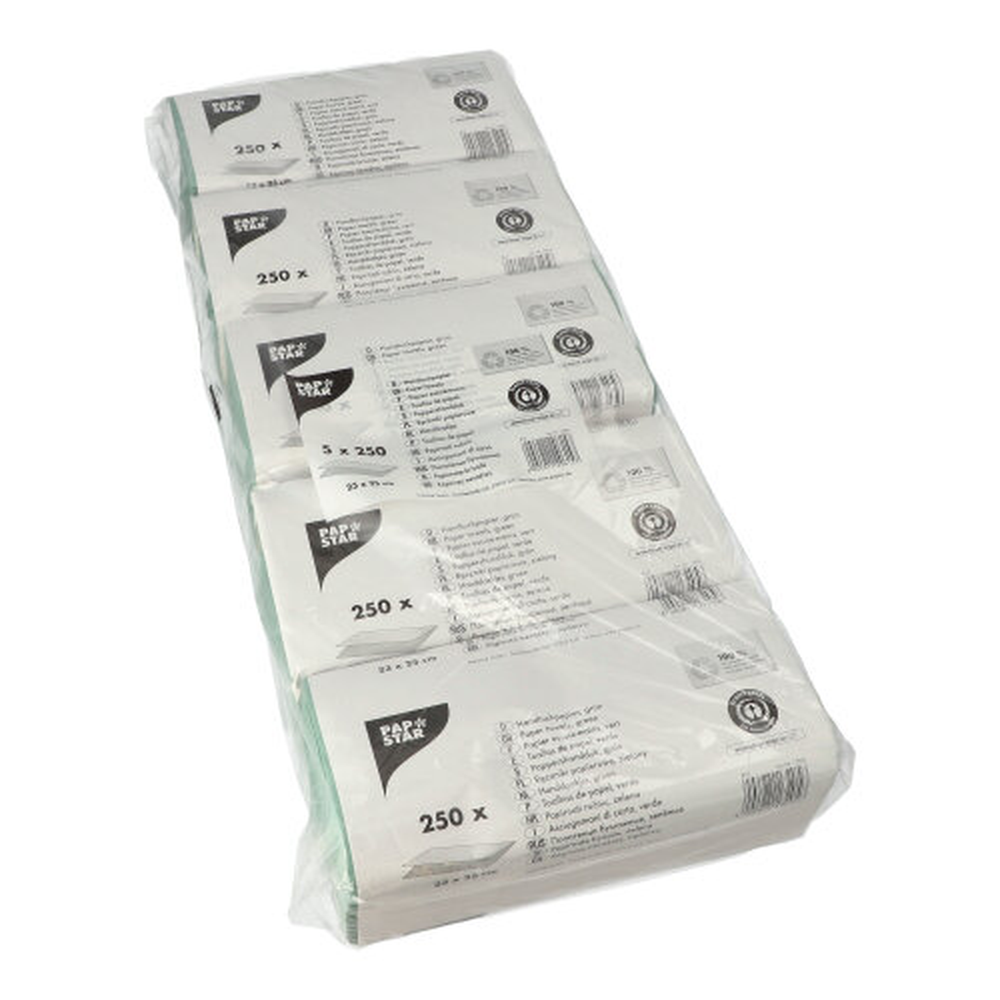 Papstar Blatt Handtuchpapier V-Falz 23 cm x 25 cm grün Zick Zack, 1-lagig