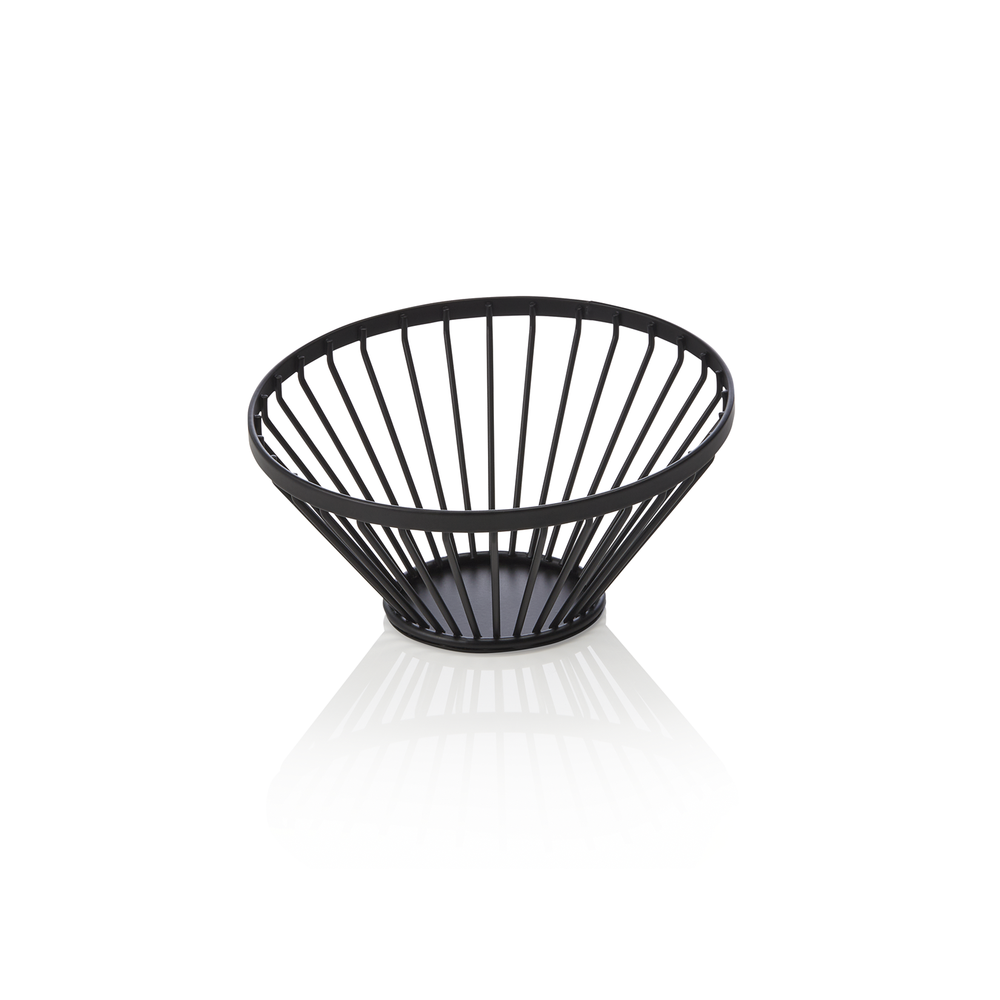 WAS Buffetkorb, Ø 15 cm, Höhe 7,5 cm, schwarz pulverbeschichtet, Metall