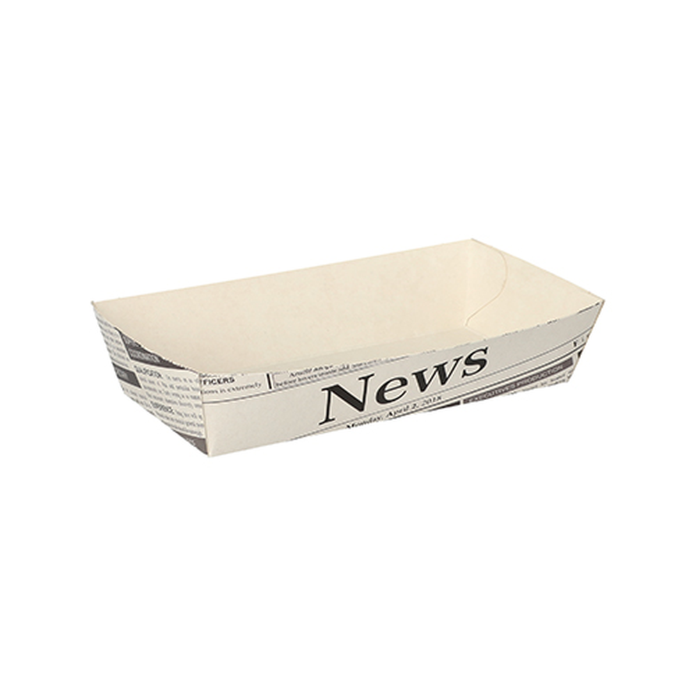 Papstar Pommes-Frites-Trays 3,5 cm x 7 cm x 15 cm weiss "Newsprint"