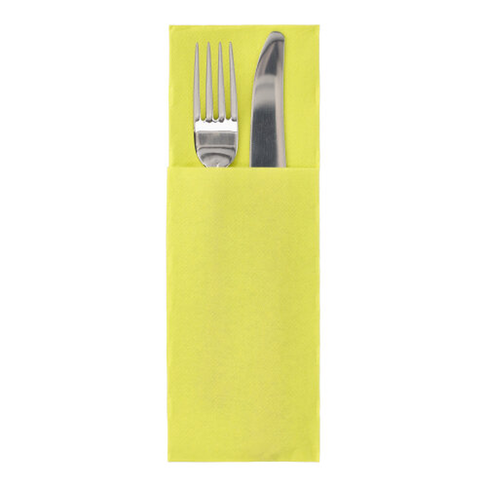 Papstar Servietten "DAILY Collection" 48 cm x 30 cm limonengrün mit Besteckfalz