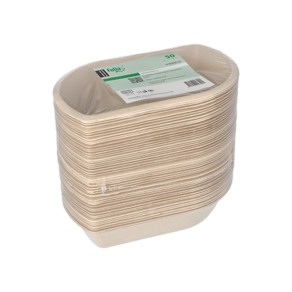 Papstar Snacktrays Zuckerrohr 3,6 cm x 11,1 cm x 16,8 cm natur