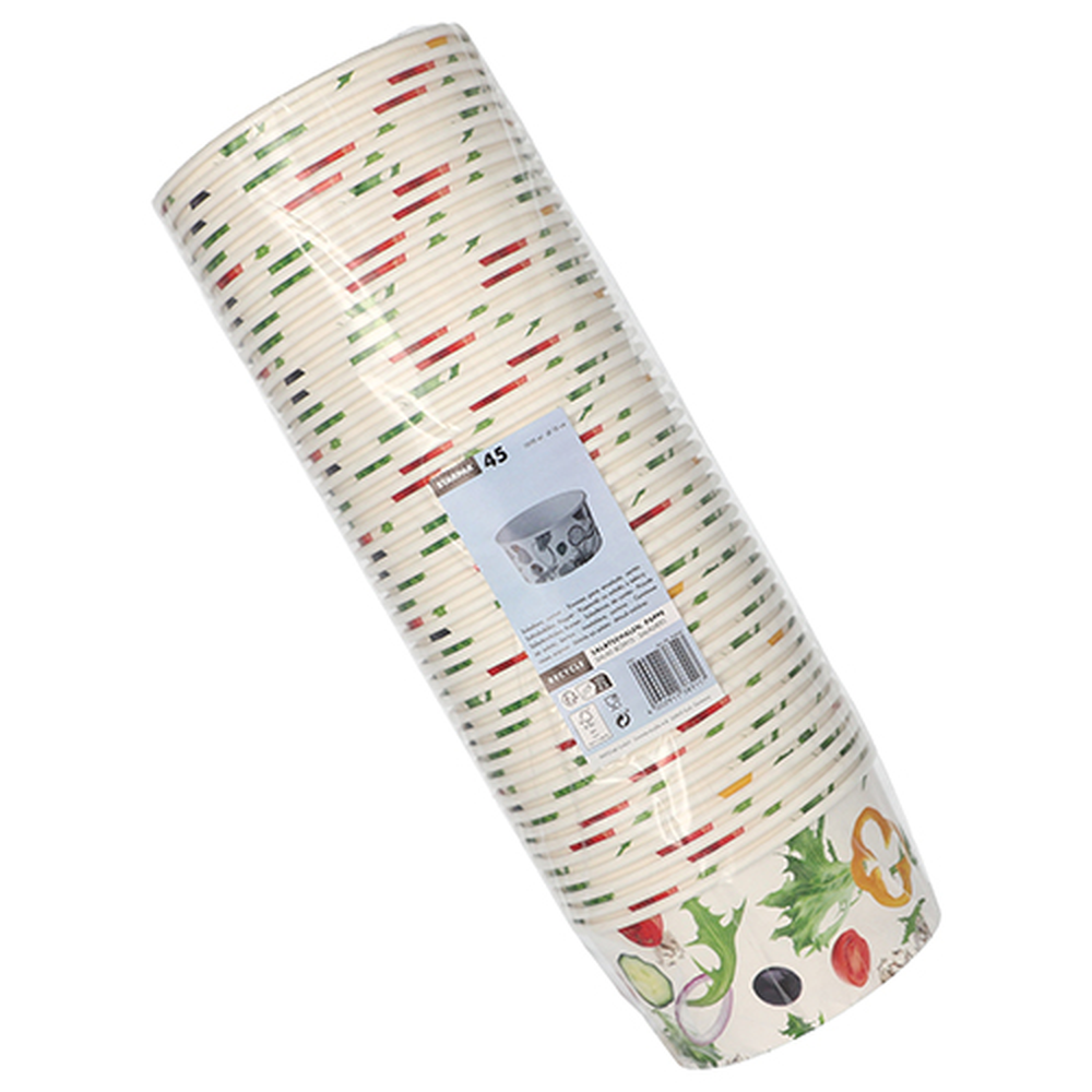 Papstar Salatschalen, Pappe "To Go" 1 l Ø 15 cm · 7,5 cm "Salad"