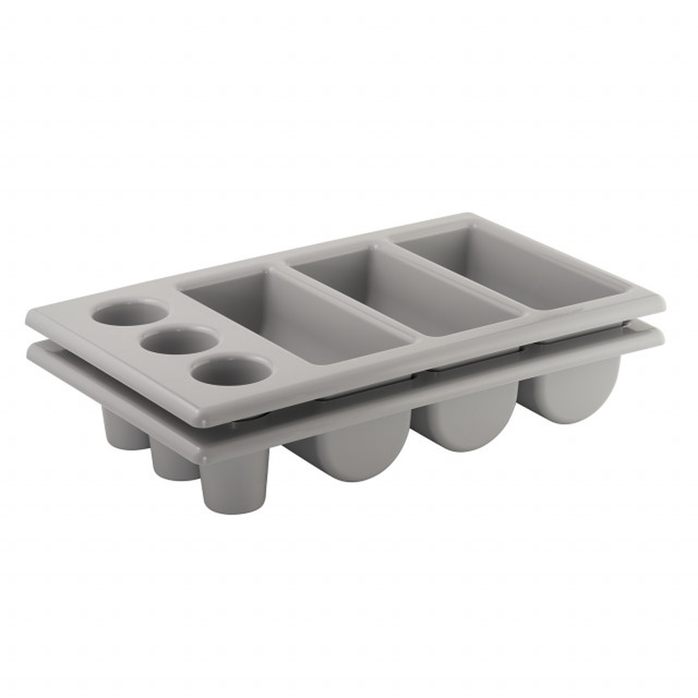 APS GN 1/1 Besteckkasten 53 x 32,5 cm, H: 10 cm , Polypropylen, grau