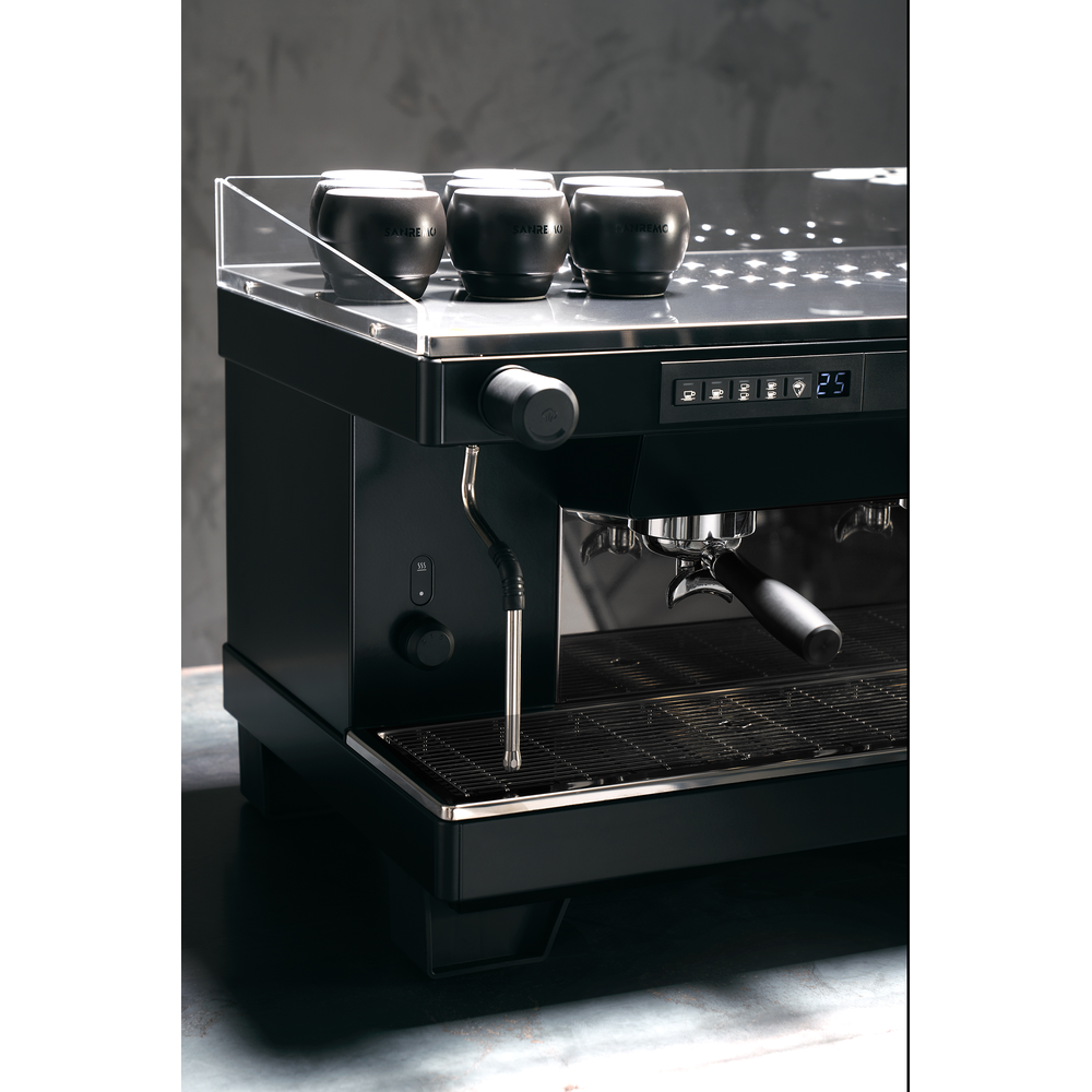Sanremo Espressomaschine Zoe Competition, 2 Gruppen Schwarz / Man. Aufschäumer