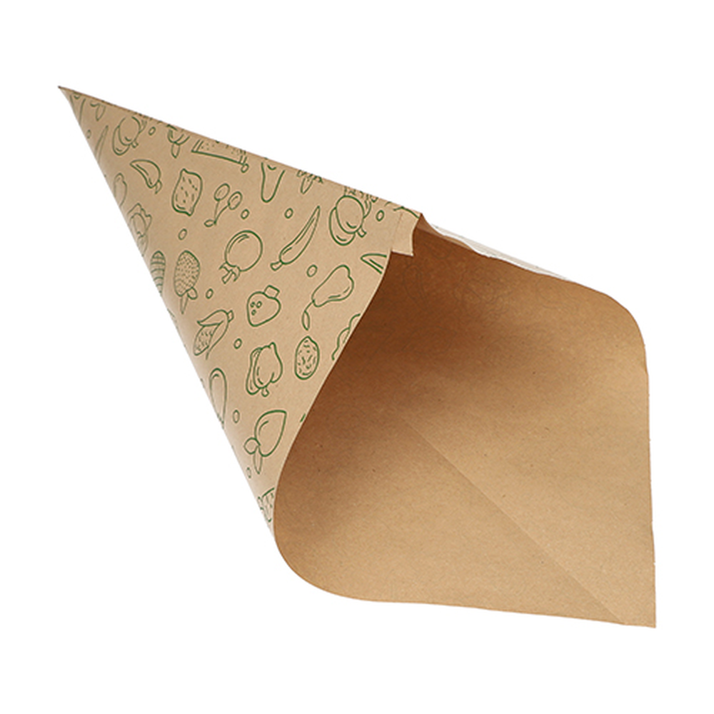 PAPSTAR Spitztüten, Kraftpapier 48 cm x 34 cm x 34 cm braun Fruits & Vegs