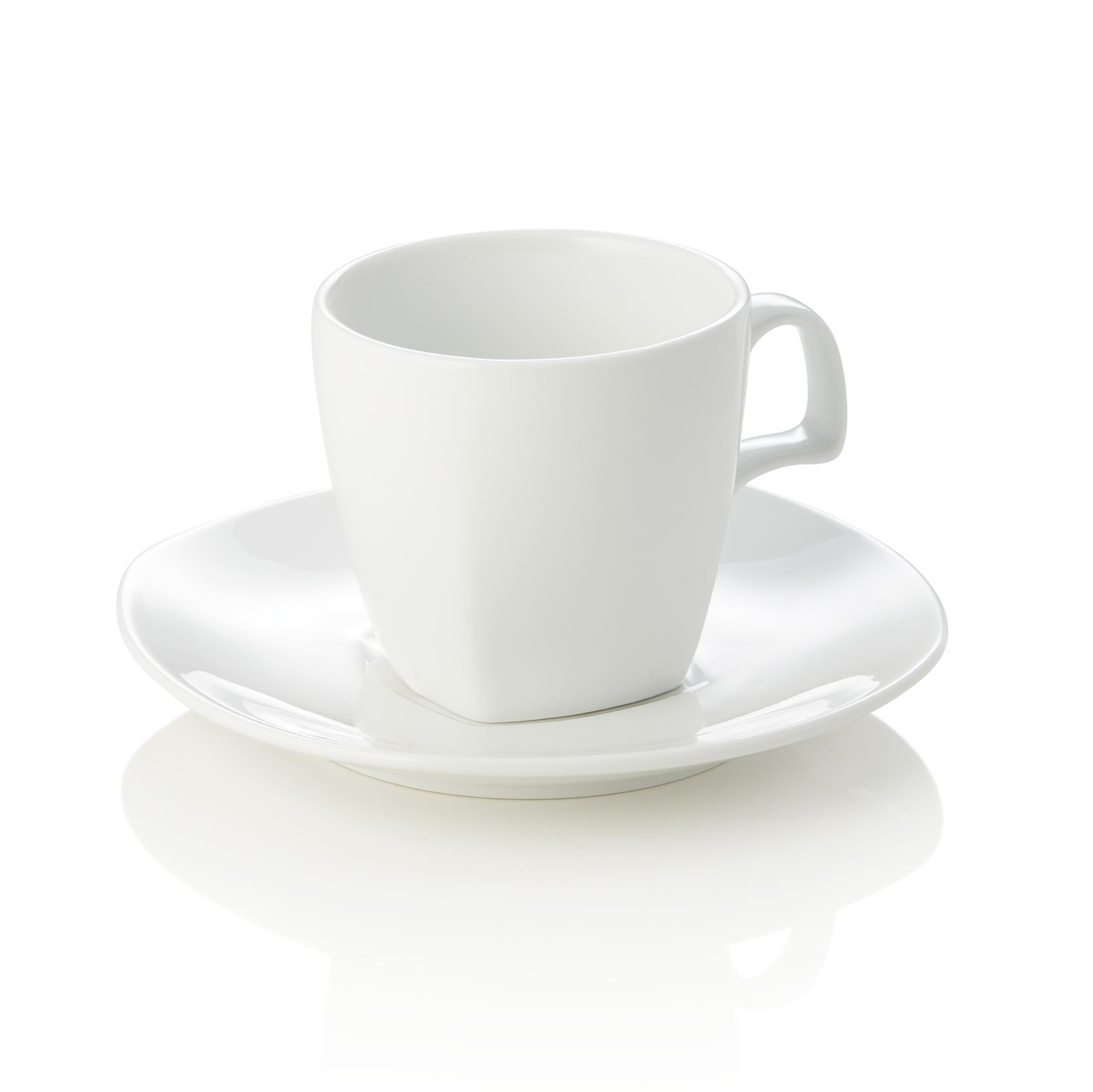 WAS Cappuccinotasse mit Untertasse Set, 180 ml, Set á 4 Stück, Porzellan