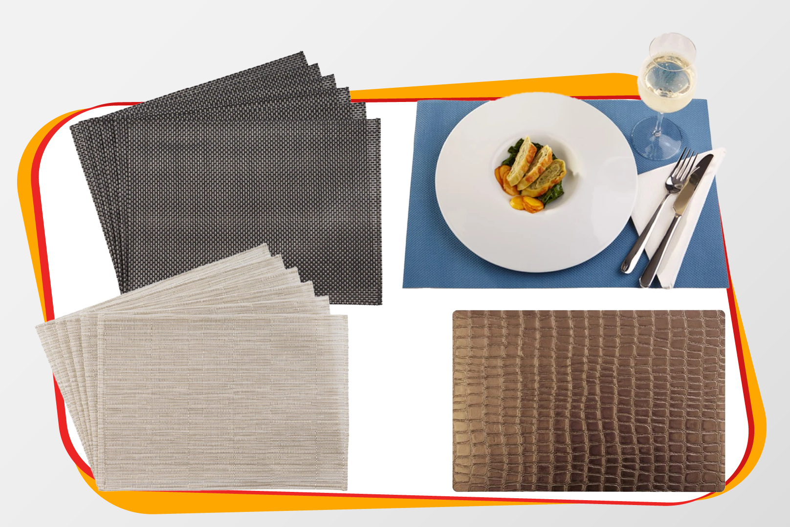 Tischset, Platzdeckchen, Tischunterlage, Essteller, Tischdecke (Kunstleder)