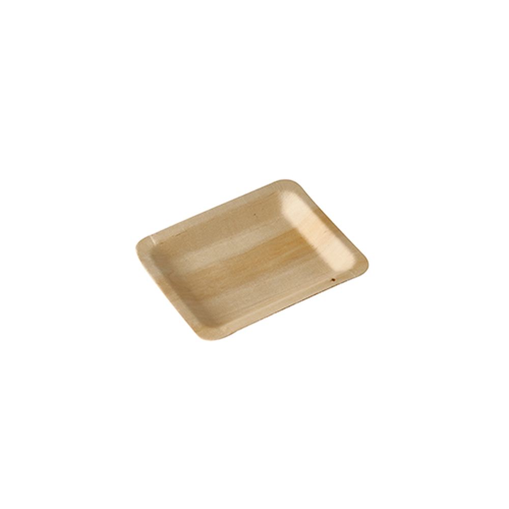 Papstar Fingerfood - Teller, Holz "pure" eckig 12 cm x 9,5 cm