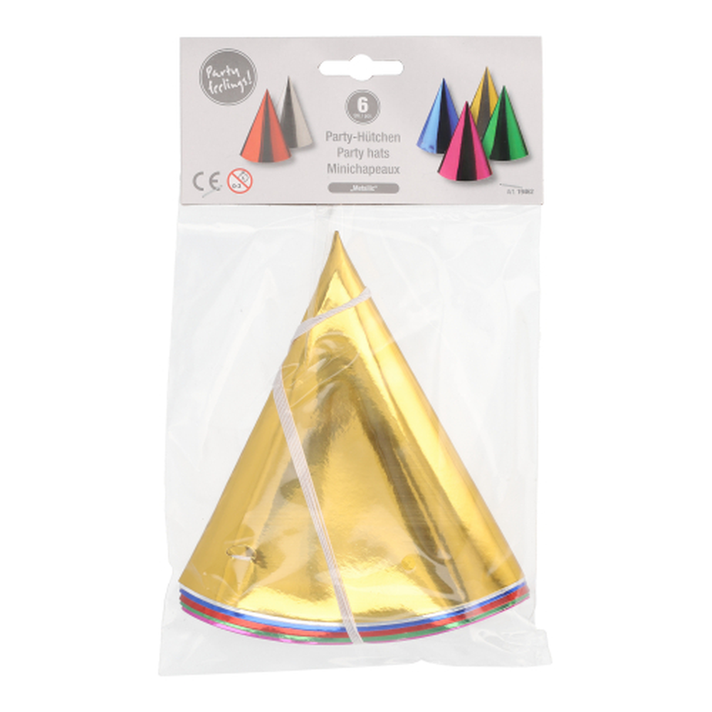 Papstar Hütchen farbig sortiert "Metallic"