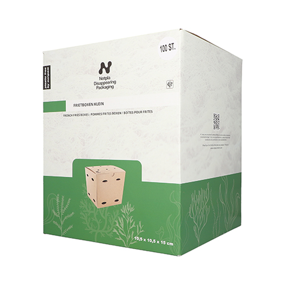 Papstar Pommes-Frites-Boxen, Pappe "NOTPLA" 15 cm x 10,5 cm x 10,5 cm braun