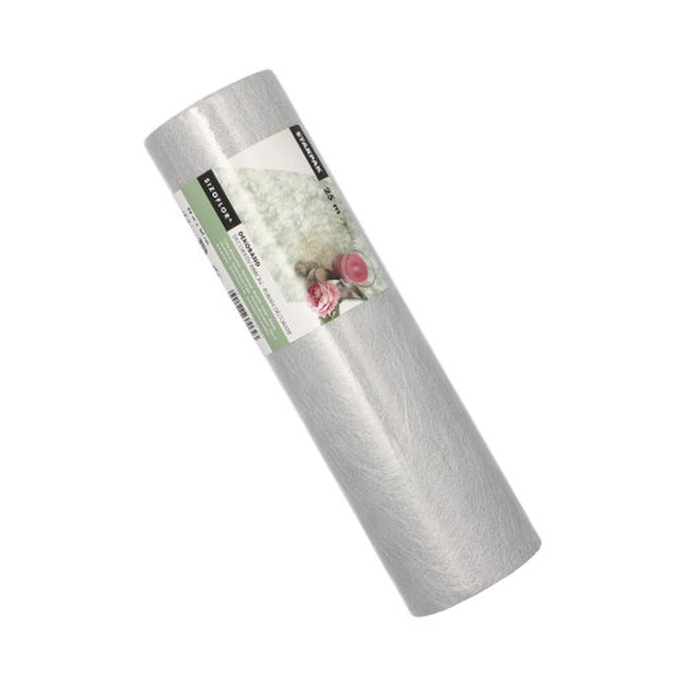 Papstar Dekoband "Sizoflor" 25 m x 30 cm silber
