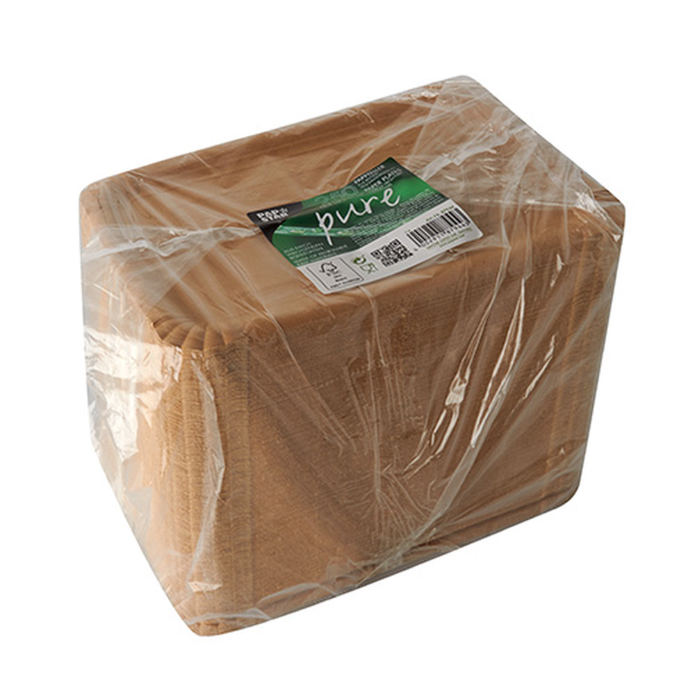 Papstar Teller, Pappe "pure" eckig 16,5 cm x 23 cm braun