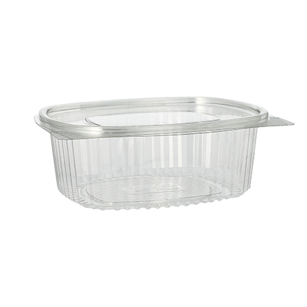 PAPSTAR Feinkost- und Salatschalen mit Klappdeckel, R-PET oval 750 ml 6,2 cm