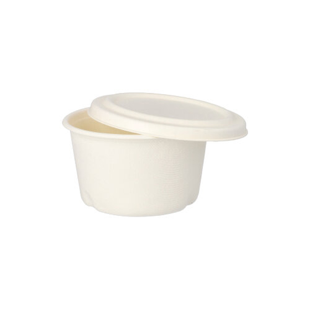 Papstar Suppenbecher, Zuckerrohr "pure" 350 ml Ø 10 cm · 6,4 cm weiss