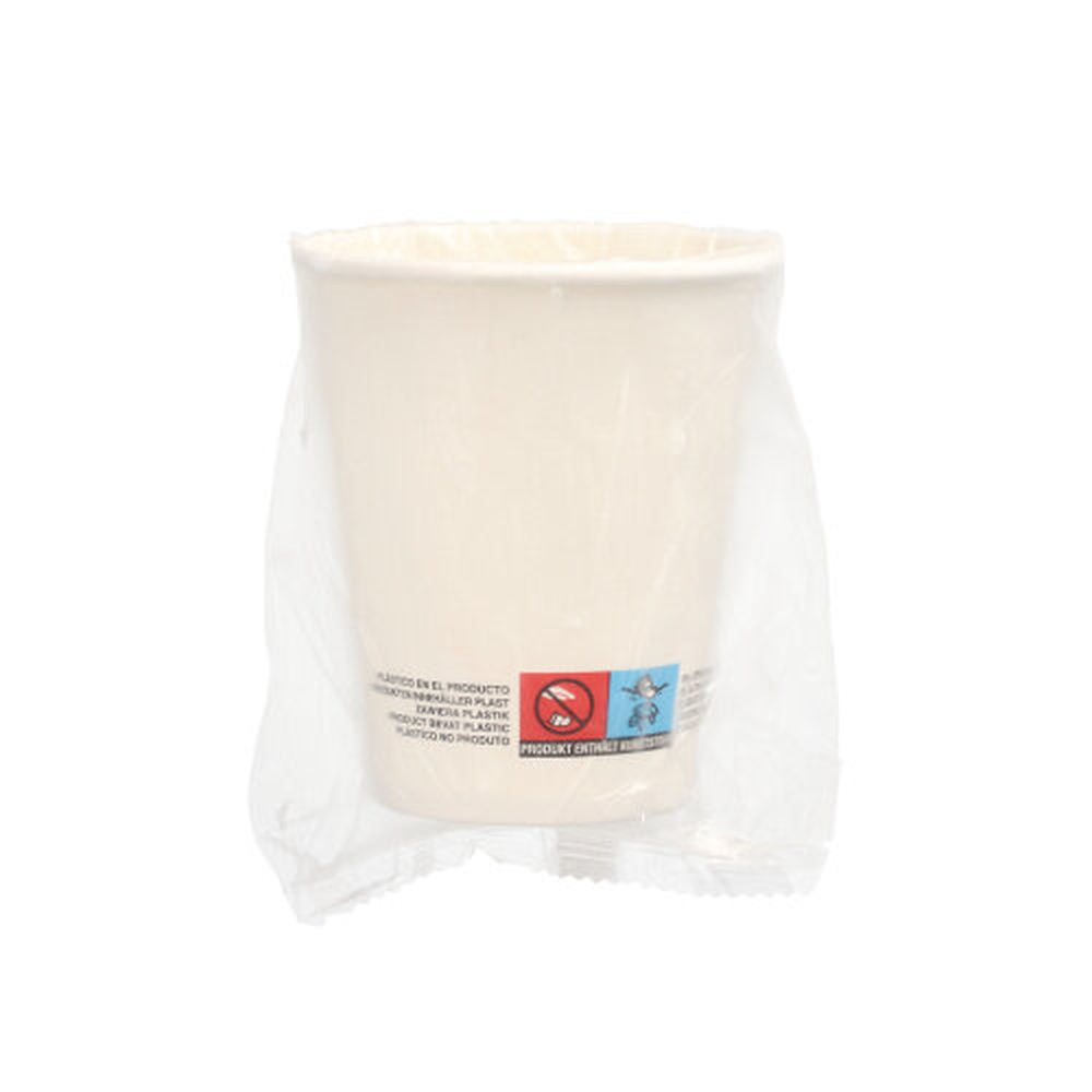 Papstar Trinkbecher, Pappe 0,2 l Ø 8 cm · 9,2 cm weiss einzeln gehüllt