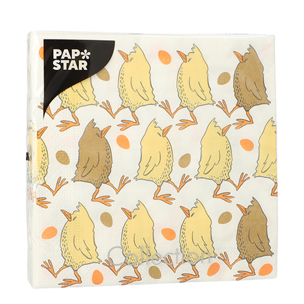 Papstar Servietten, 3-lagig 1/4-Falz 33 cm x 33 cm "Påsktider"