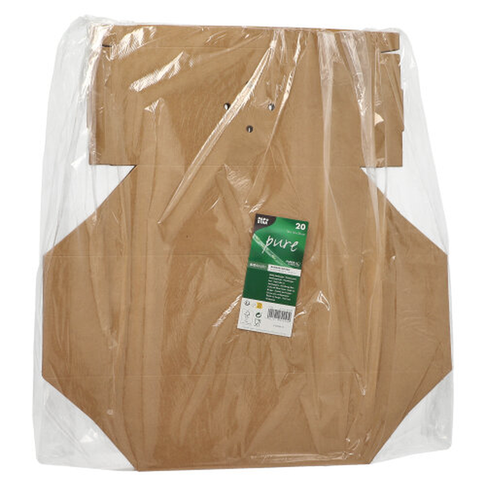 Papstar Burgerboxen, Pappe "pure" 10 cm x 13 cm x 25 cm braun faltbar, groß