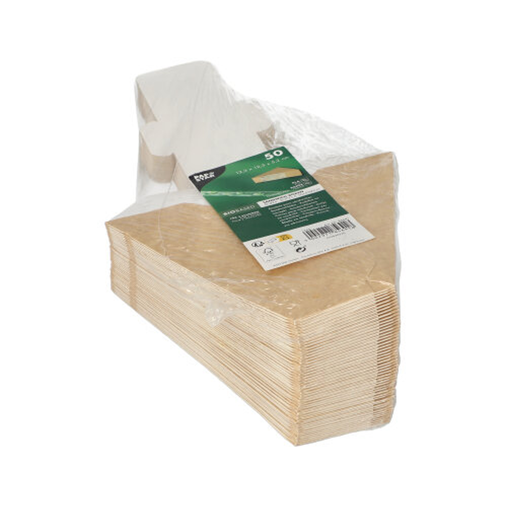 PAPSTAR Sandwichboxen, Pappe mit Sichtfenster aus PLA 12,3 cm x 12,3 cm x 5,2