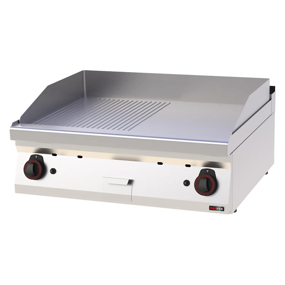 RM Gastro Grillplatte 80x51 Gas verchromt kombiniert ohne Unterbauten / REDFOX -