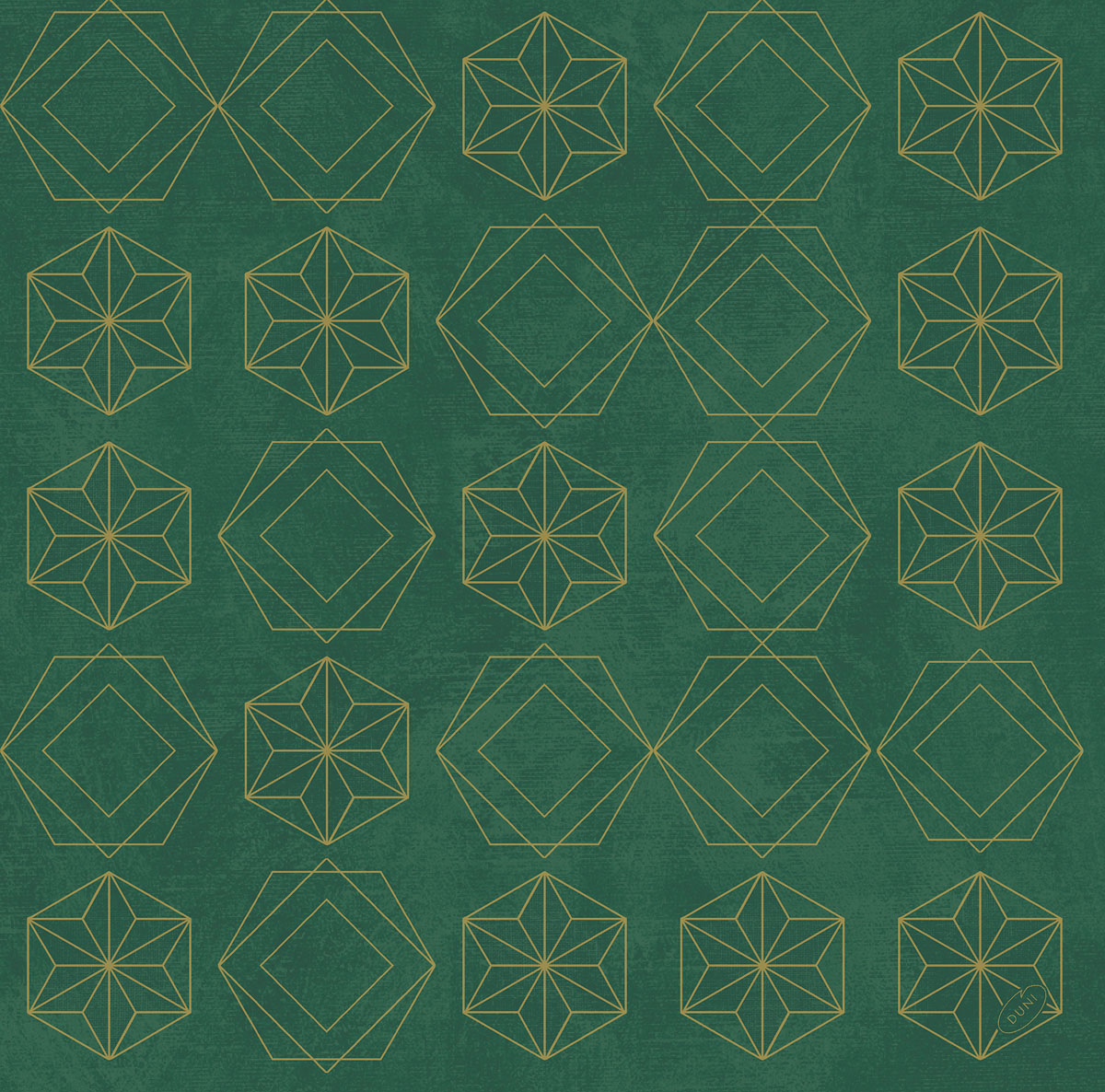 Duni Dunisoft-Servietten 40 x 40 cm 1/4 Falz Gilded Star Green          Winter 2