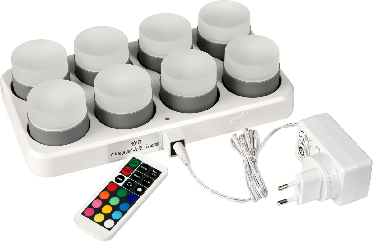 Duni LED Mini Lamp, 8er 48 x 50 mm Multicolor incl warm white