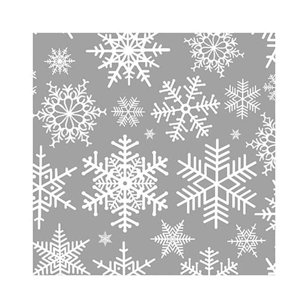 Papstar Servietten, 3-lagig 1/4-Falz 25 cm x 25 cm silber "Snöstjärnor"