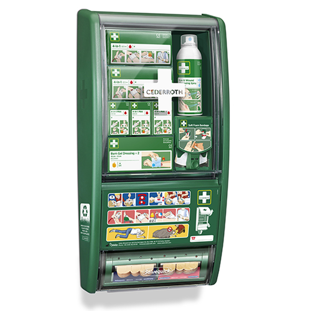 Papstar "Cederroth" First Aid & Burn Station 11,7 cm x 29,4 cm x 57,2 cm grün