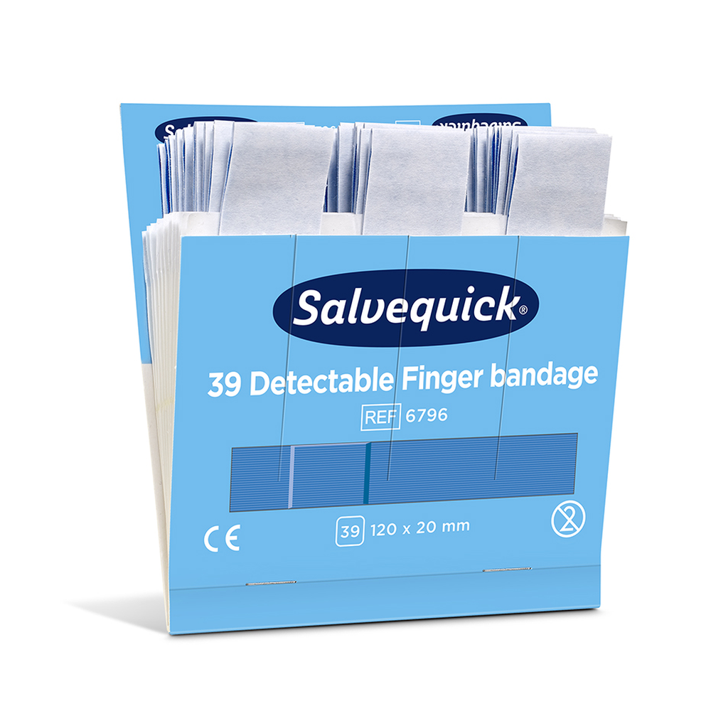 PAPSTAR Set Cederroth Salvequick Detectable Pflaster (39 Stück) blau Fing
