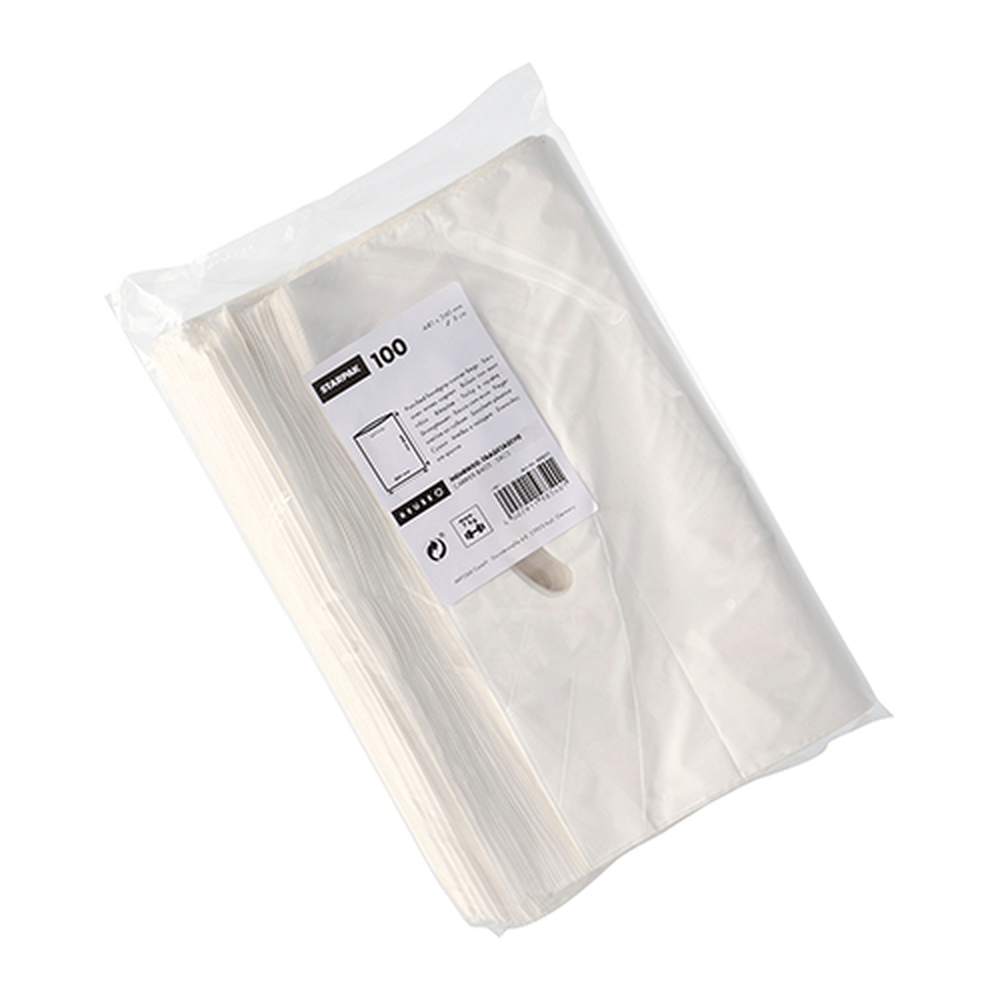 Papstar Griffloch-Tragetaschen, HDPE 44 cm x 36 cm x 9 cm weiss