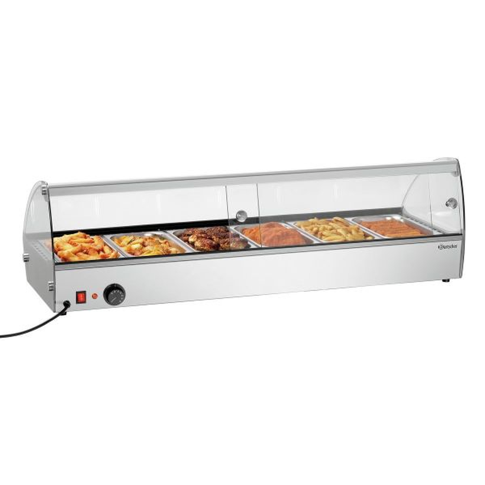 Bartscher Heiße Aufsatzvitrine R6 6 x 1/3 GN