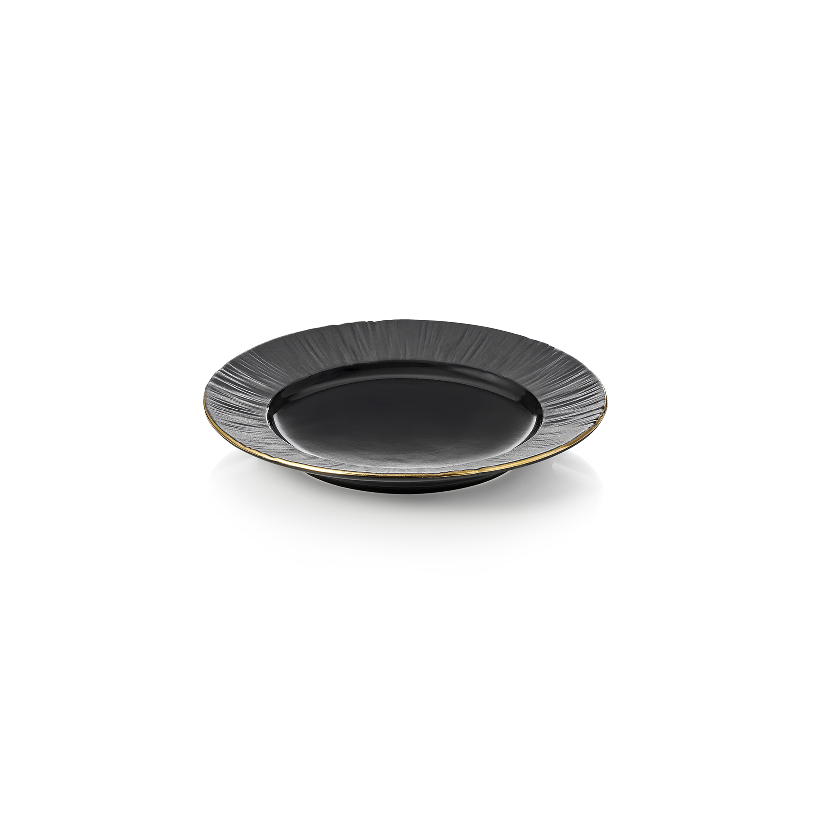 WAS Teller Set MAYA KURO, flach, Ø 16,5 cm, schwarz, Set á 6 Stück, Porzellan