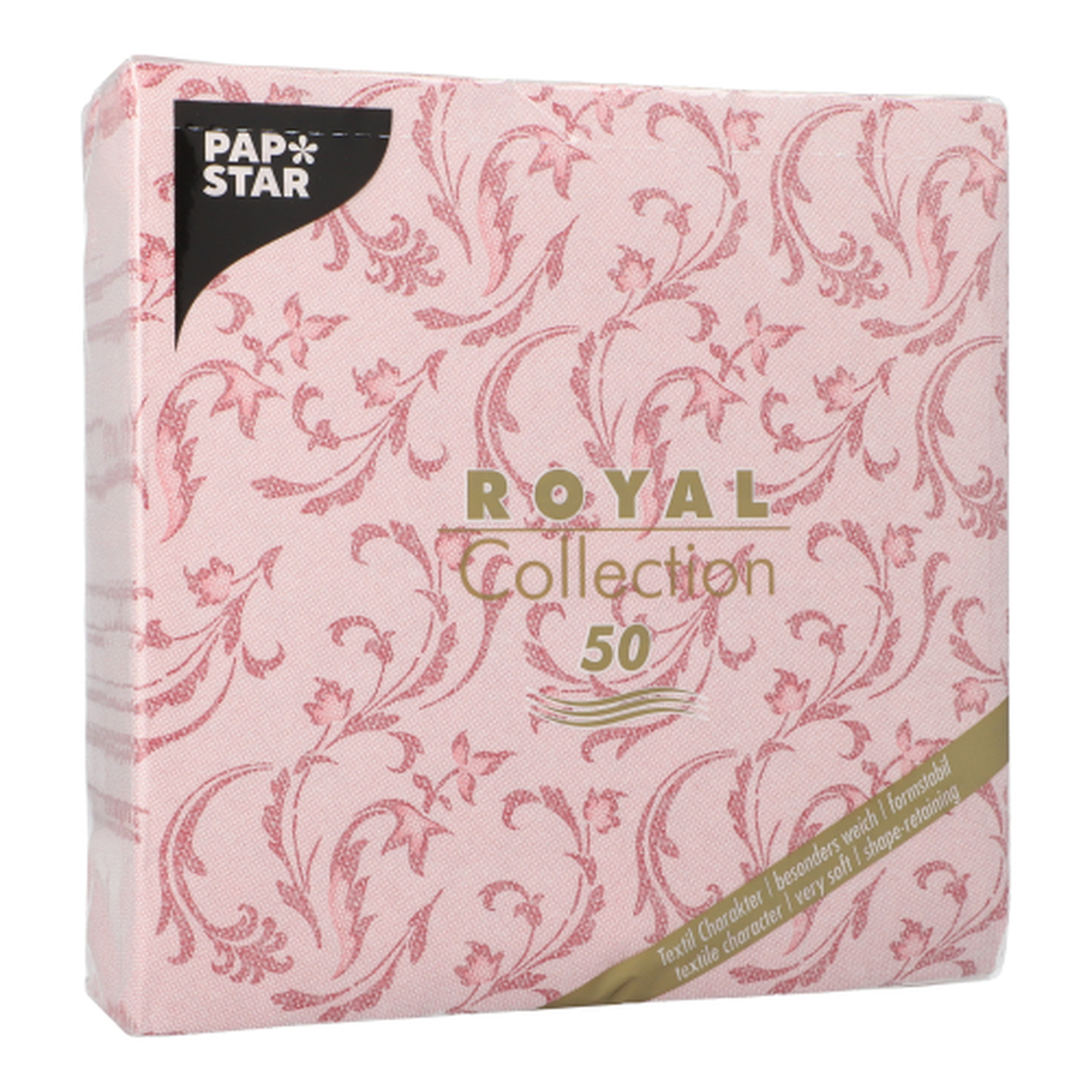 PAPSTAR Servietten ROYAL Collection 1/4-Falz 40 cm x 40 cm bordeaux Damas