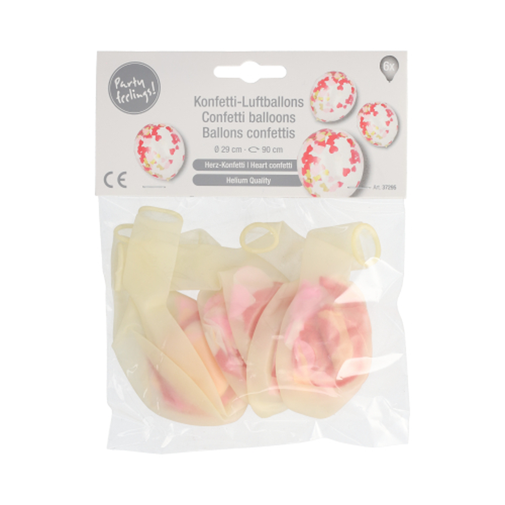 Papstar Luftballons Ø 29 cm mit Herz-Konfetti