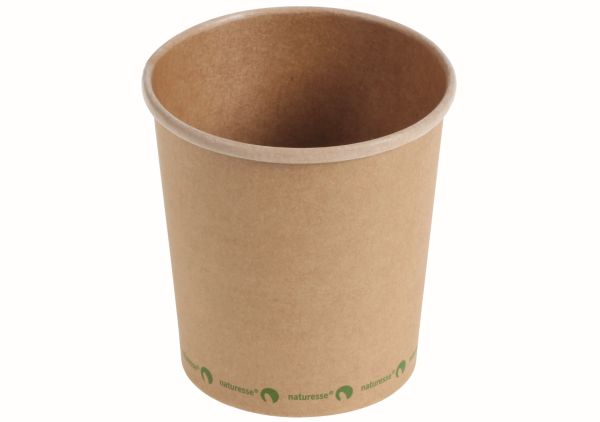 Pacovis Suppenbecher aus Karton 480ml, Kraft braun, natur