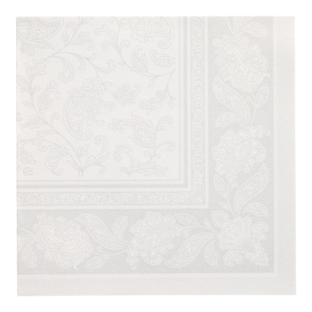 Papstar Servietten "ROYAL Collection" 1/4-Falz 40 cm x 40 cm weiss "Ornaments"