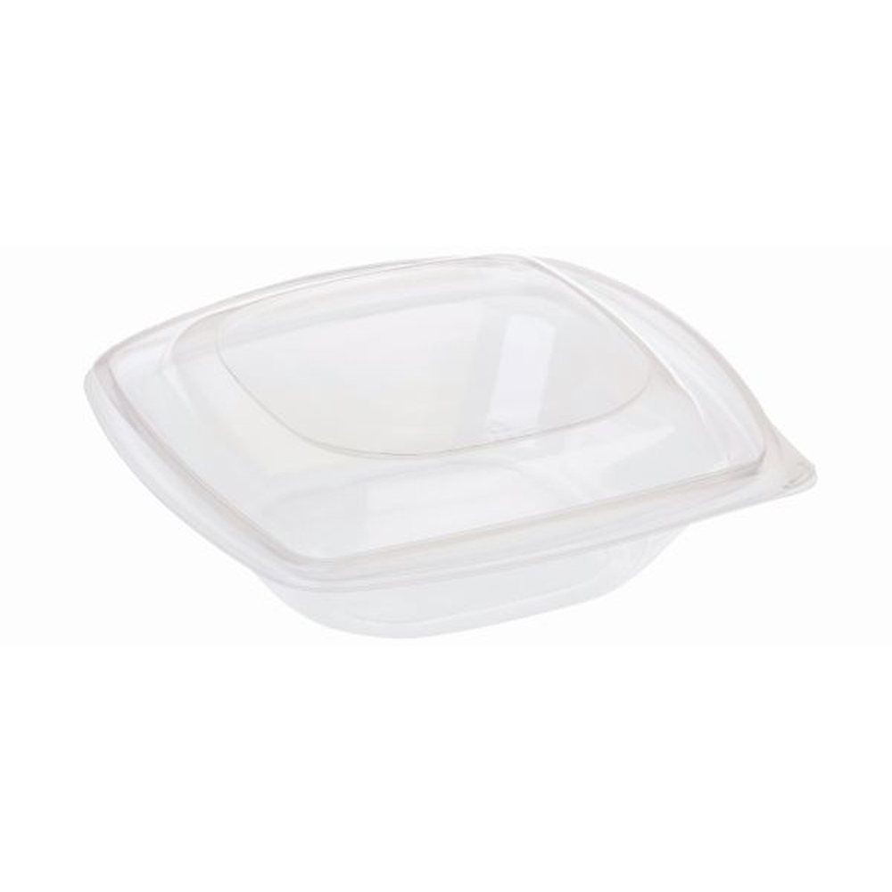 Pacovis Salatschale PLA 720ml transp., 192x192x65mm m.Deckel transp.