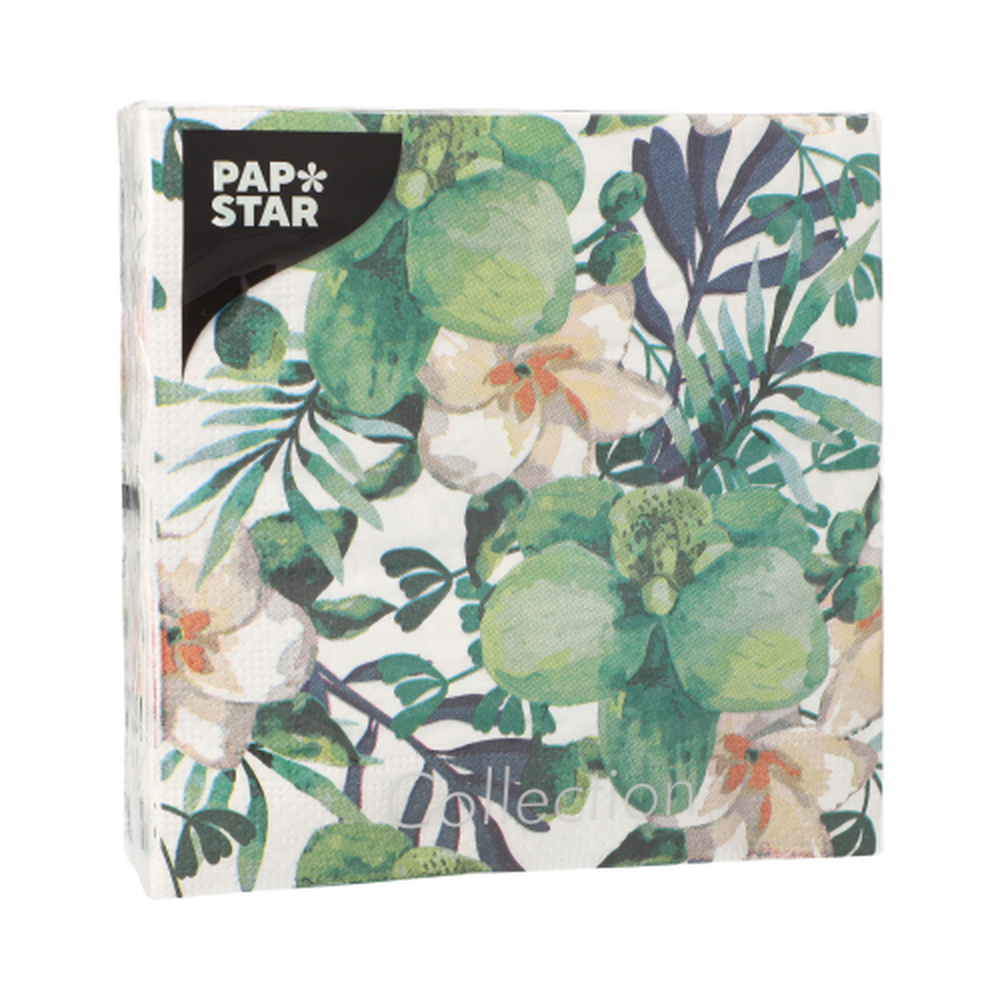 Papstar Servietten, 3-lagig 1/4-Falz 33 cm x 33 cm "Tropic"