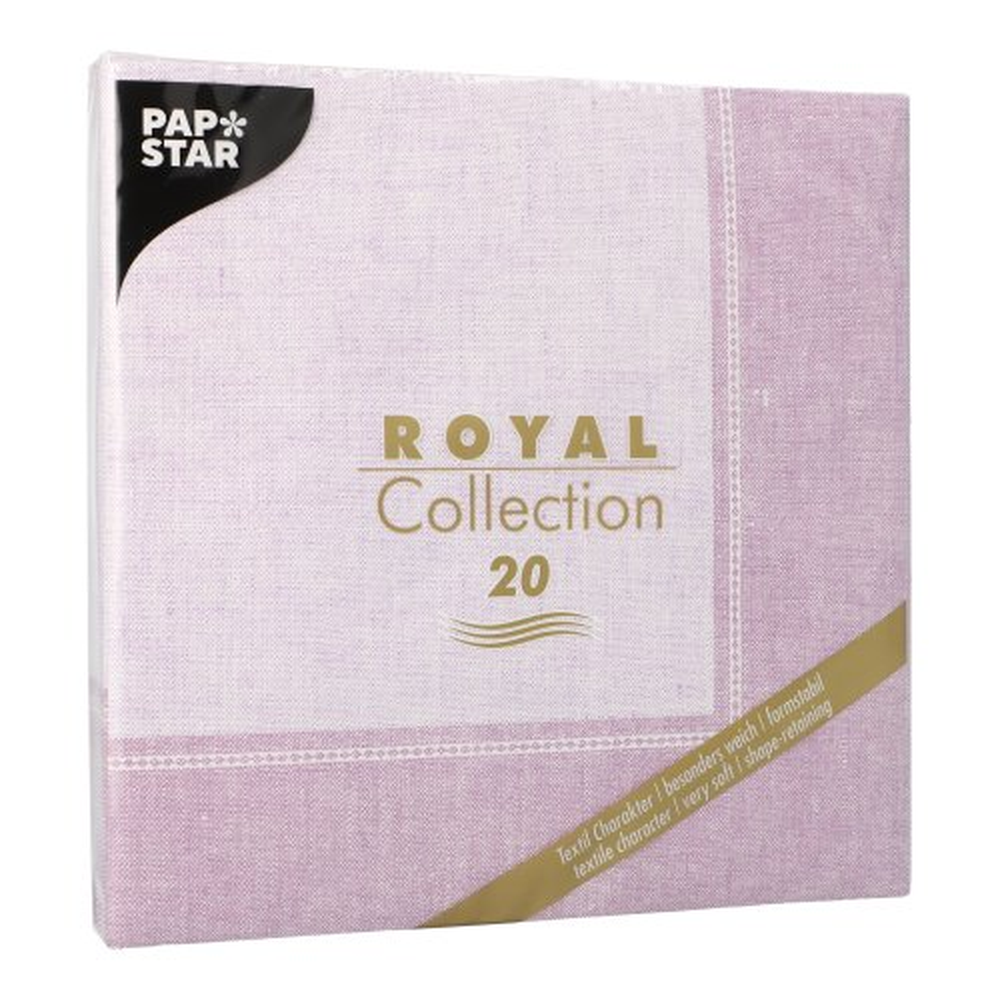 Papstar Servietten "ROYAL Collection" 1/4-Falz 40 cm x 40 cm flieder "Linum"