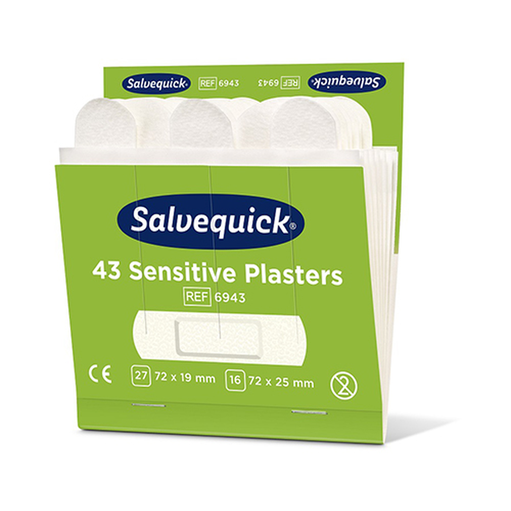 Papstar Set "Cederroth" Salvequick Sensitive Pflaster (43 Stück) weiss , Refill