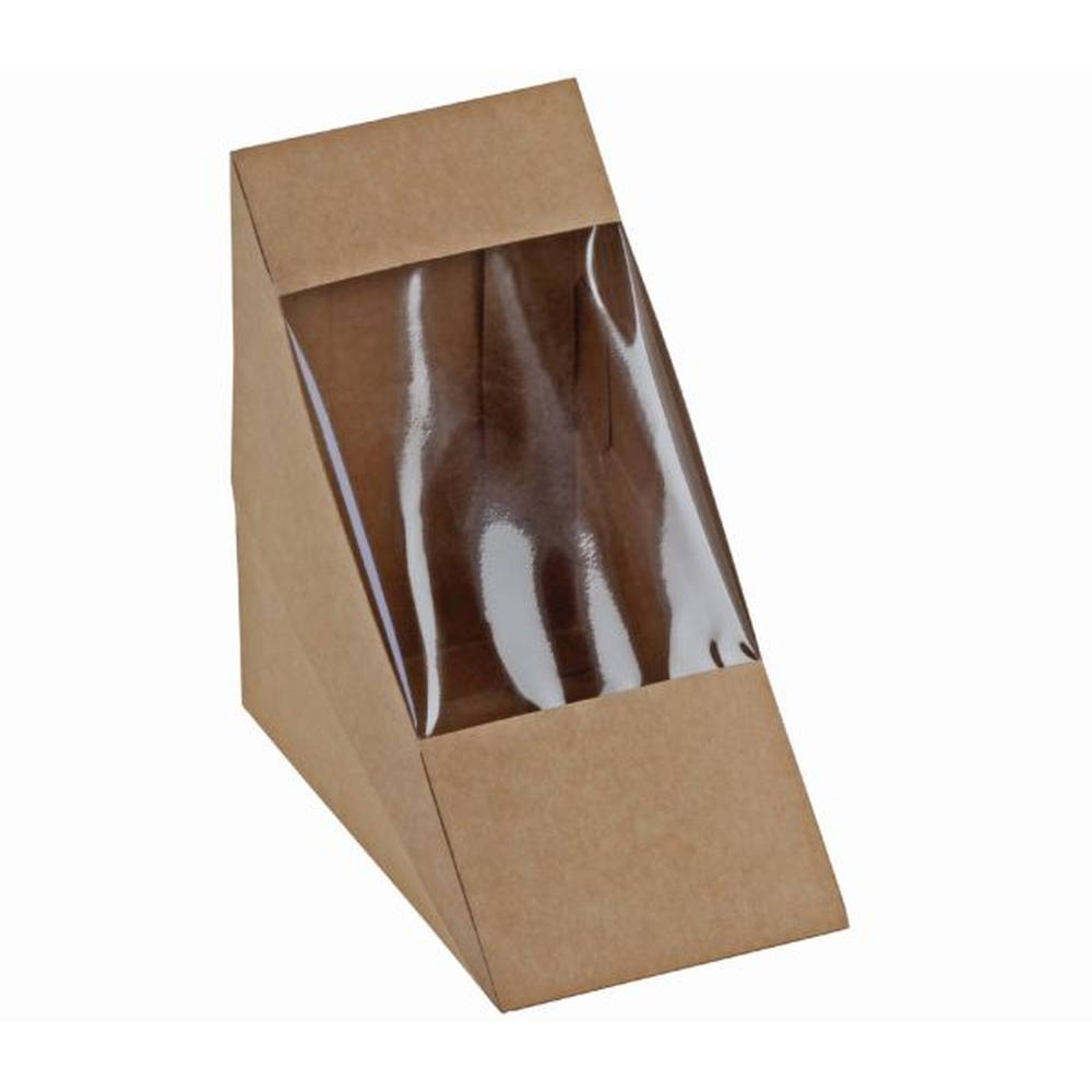 Pacovis Sandwich-Verpackung Kraft/PLA, m. Fenster 125x72