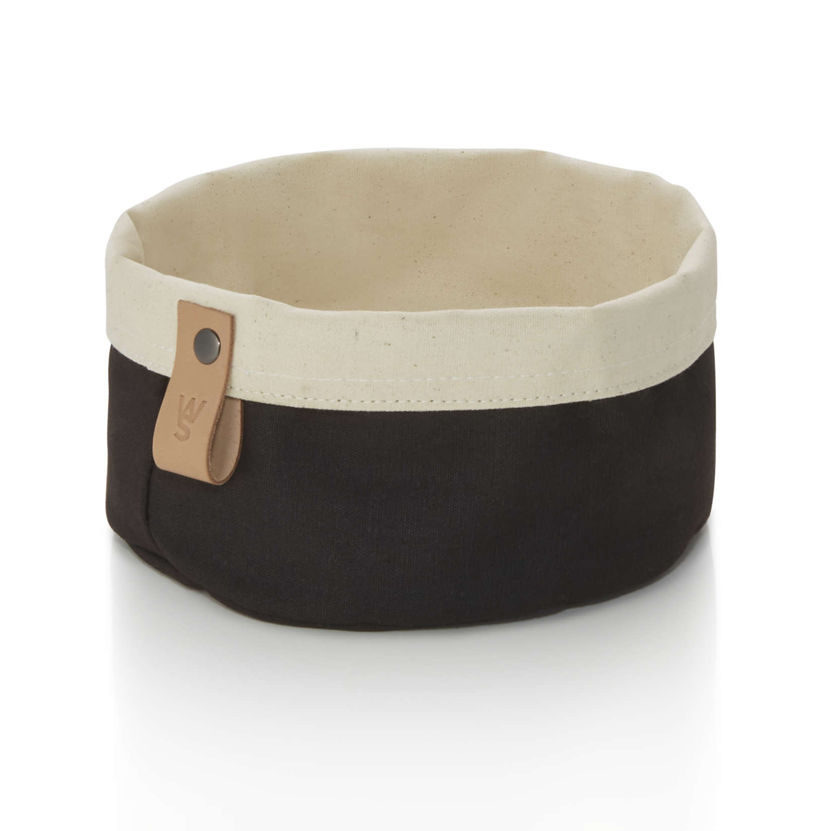 WAS Brottasche FLIP COTTON, Ø 17 cm, Höhe 11 cm, schwarz/cream, Canvas