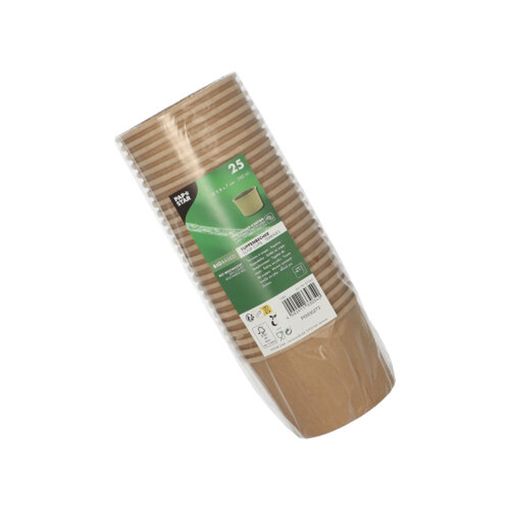 Papstar Suppenbecher, Pappe rund 350 ml Ø 9,8 cm · 7 cm braun