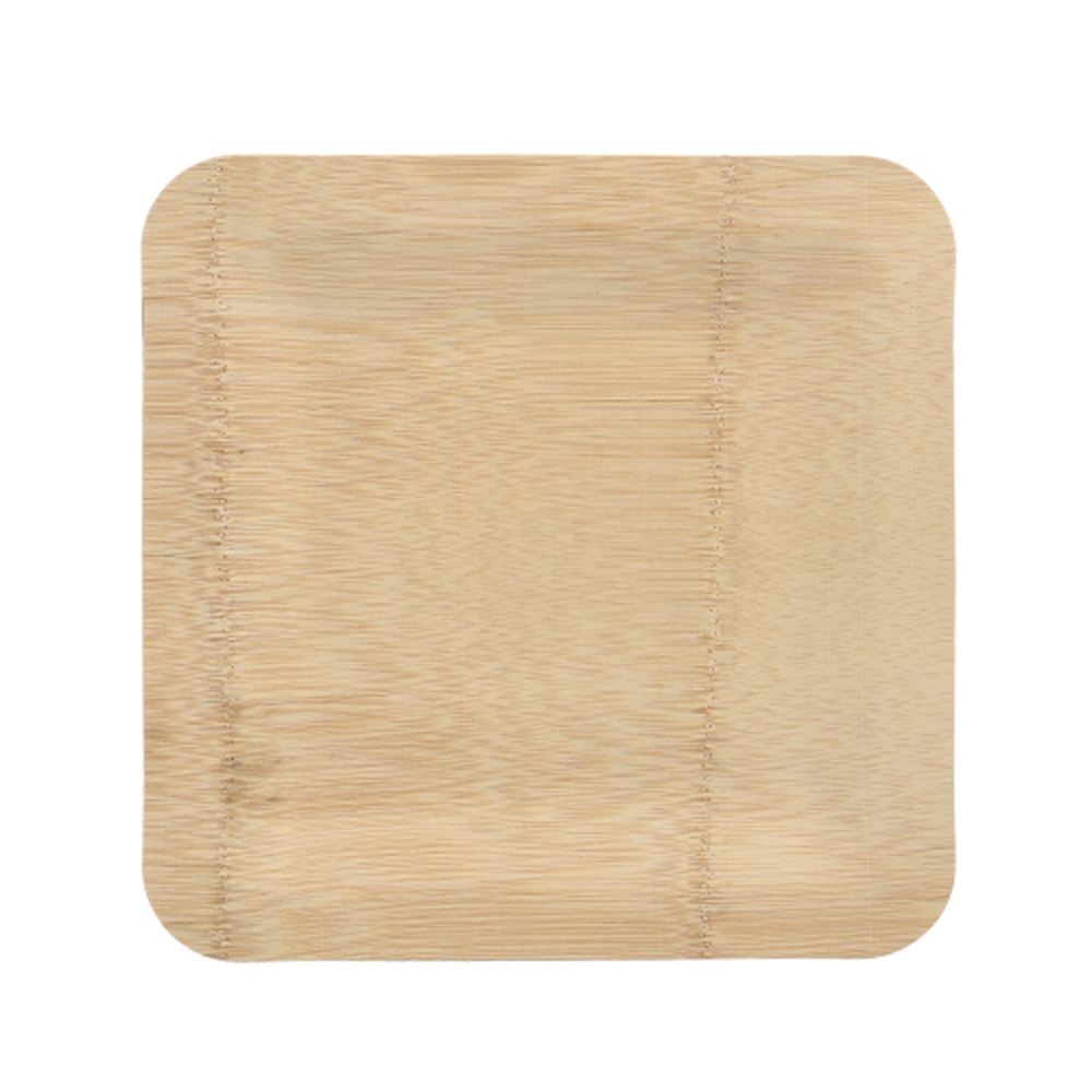 Papstar Teller, Bambus "pure" eckig 1,5 cm x 25,5 cm x 25,5 cm