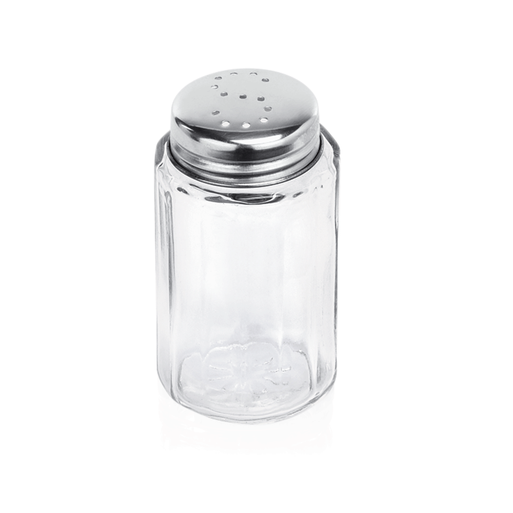 WAS Salzstreuer Set, Ø 3,5 cm, Höhe 7 cm, Set á 12 Stück, Edelstahl, Glas