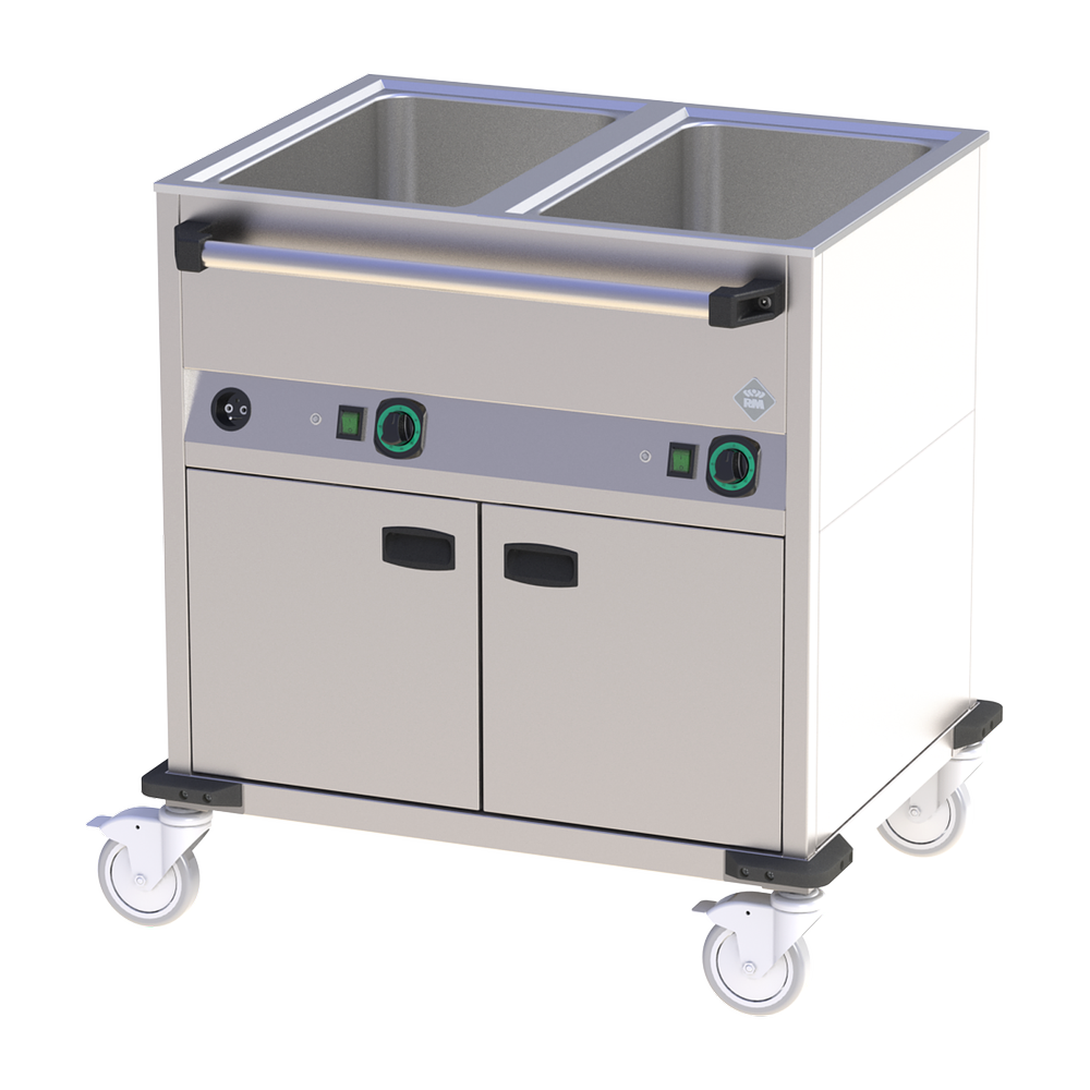 RM Gastro Bain Marie fahrbar elektrisch GN 2-1/1 verkleidet Steuerung auf der lä