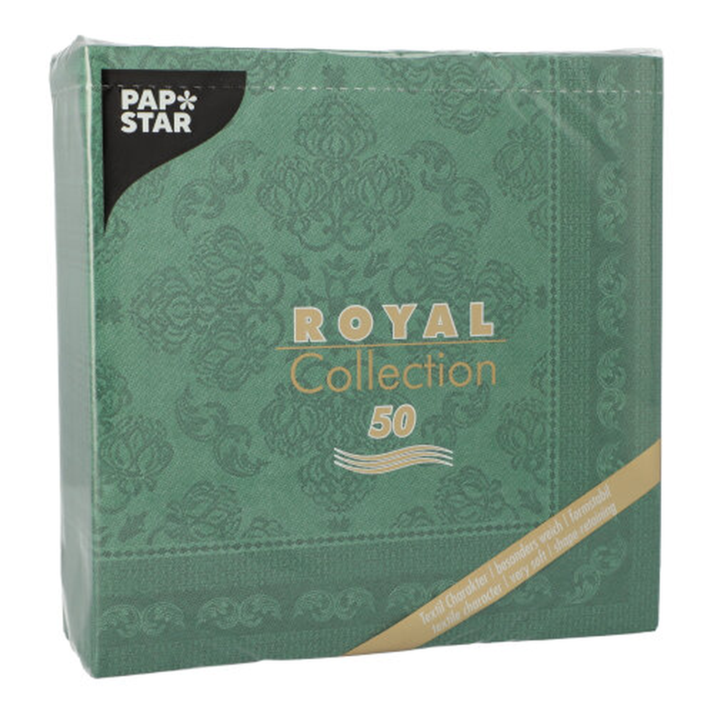 PAPSTAR Servietten ROYAL Collection 1/4-Falz 40 cm x 40 cm dunkelgrün Ara