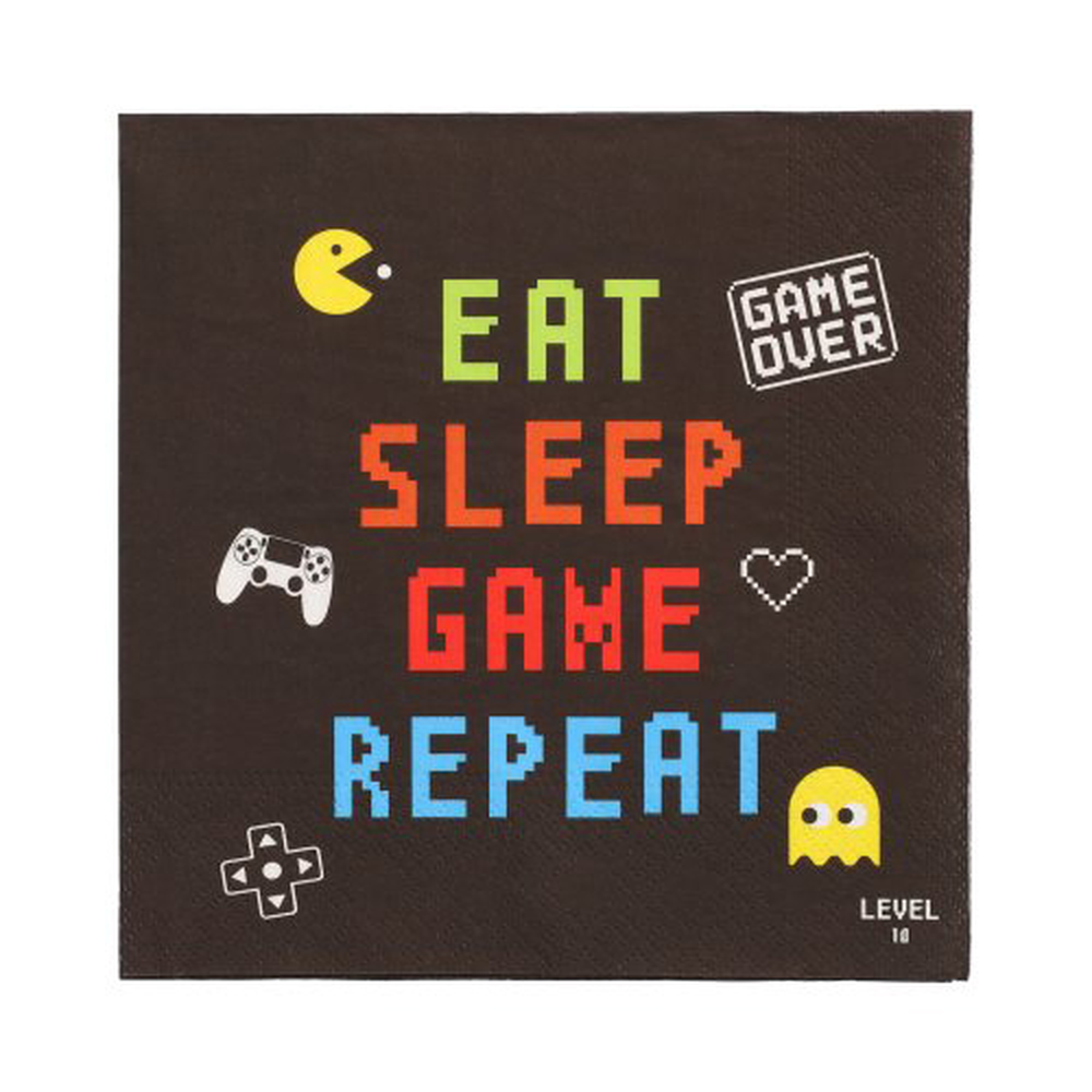 Papstar Servietten, 3-lagig 1/4-Falz 33 cm x 33 cm "Gamer"