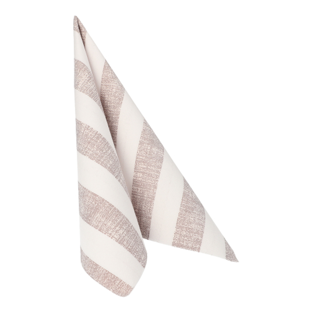 Papstar Servietten "ROYAL Collection" 1/4-Falz 40 cm x 40 cm mocca "Lines"