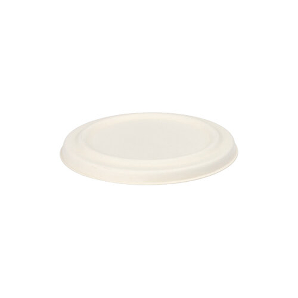Papstar Deckel für Suppenbecher, Zuckerrohr "pure" rund Ø 10 cm weiss