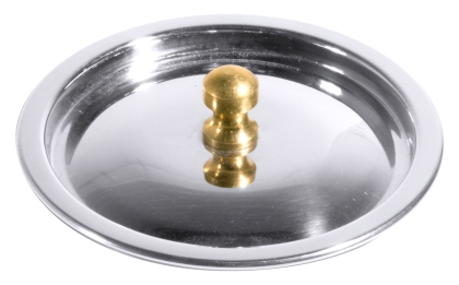 Contacto Deckel 9 cm Edelstahl mit Messinggriff